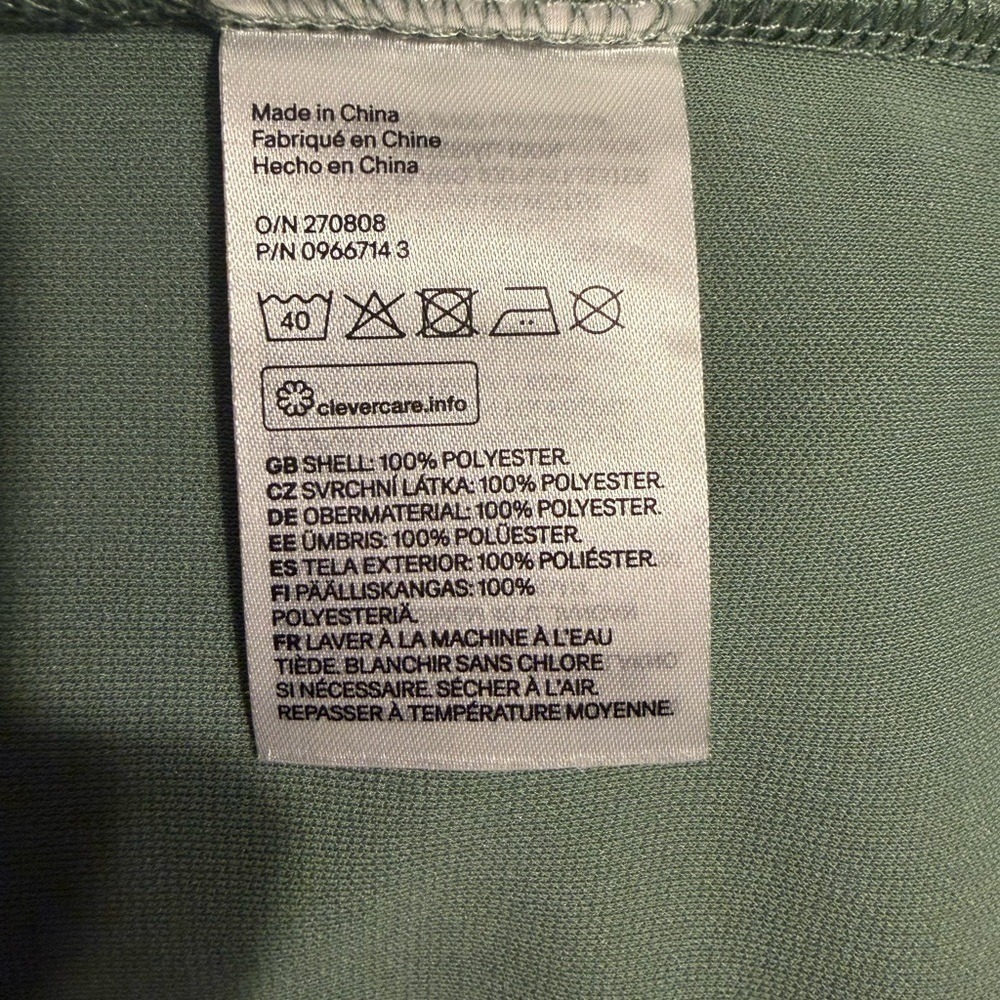 H&M Sage Green Slip Dress featuring adjustable spaghetti straps and a side slit - Picture 5 of 8